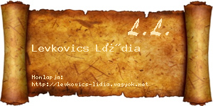 Levkovics Lídia névjegykártya